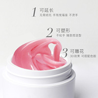 Gel de construction solide pour ongles 15ml rose/transparent/blanc, gel dur pour extension d'ongles, gel de construction non collant, sculpture 3D, gel pour nail art DIY