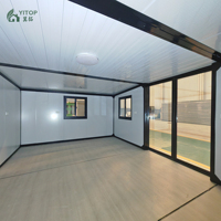 Casa Contenedor Plegable de 40 pies, Casas Modulares Prefabricadas de Lujo con Techo Inclinado, Casa Contenedor Expandible, Oficina Móvil para Jardín