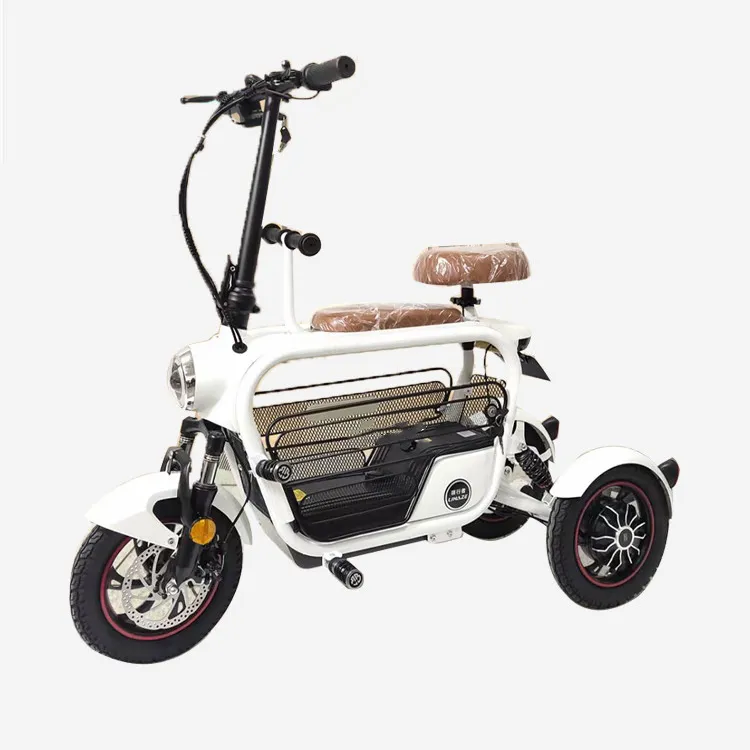 Parent-child electric bicycle mother baby bike ladies 12 inch kids city lithium 48V 250W power folding 3 wheel electric scooter