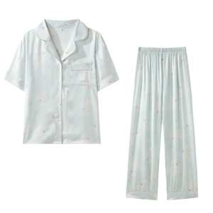 Nueva Lencería Sexy de Satén 100% Poliéster para Mujer, <span class=keywords><strong>Pijamas</strong></span> para Dormir en Casa, Gama Completa de Estilos Cortos con Cintura Elástica - Product Image 1