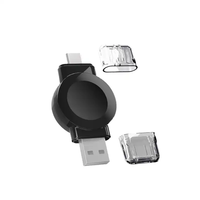 Chargeur sans fil magnétique portable, mini chargeur rapide pour montre connectée avec ports Type-C + USB