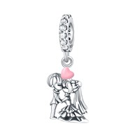 Fabrication directe de breloques en argent sterling 925 pendentifs fins perles pour bracelets fabrication de bijoux pour couples amitié familiale