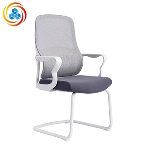 Chaise de bureau ergonomique à dossier mi-haut en maille avec base cantilever – Soutien lombaire moderne pour bureau à domicile, salle de réunion, réception, pliable - Product Image 4