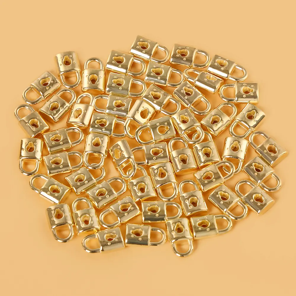 100 pcs/Bag Golden CCB 10*16mm Lock Accessories for Necklace Bracelet DIY Jewelry Making Craft Pendant