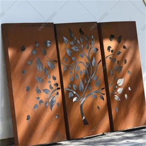 Hình vuông cây sồi gỉ corten Màn hình sự riêng tư thép corten màn hình vườn màn hình - Product Image 6
