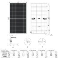 Système d'alimentation solaire photovoltaïque à panneaux multicristallins 580W/600W, module modèle 580, efficacité 16,56%, Chine, 1640x992x40mm