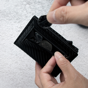 Casekey Ultra Lightweight Carbon Fiber Smart Credit Card <b>Holder</b> Portfel Meski Rfid Protection Pop up Magnetic Closure <b>Wallet</b> - Product Image 5