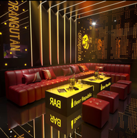 Table VIP moderne pour bar, boîte de nuit, karaoké, salle de danse, avec logo personnalisable, plateau en verre trempé, structure en acier inoxydable