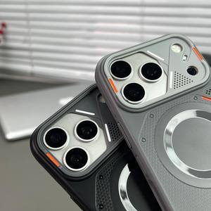 เคสโทรศัพท์แม่เหล็กแบบด้านสไตล์เมคคาหรูหราสำหรับ iPhone 17 12 13 Pro Max 14 15 16 Plus พร้อมปุ่มสัมผัสกล้อง ป้องกันการกระแทก - Product Image 5