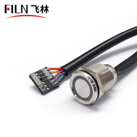 FILN Nouveau commutateur à bouton tactile de 19 mm avec fil, commutateur à bouton poussoir en métal étanche