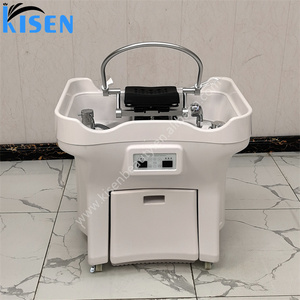 Kisen Évier de lavage de cheveux portable de luxe blanc sans tuyauterie avec réservoir d'eau pour salon de manucure - Product Image 3