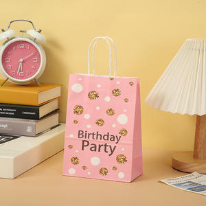 Fête d'anniversaire exclusive production de masse conception personnalisée sac d'emballage cadeau vente en gros papier kraft matériel écologique vente en gros - Product Image 5