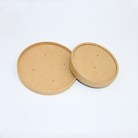 Bol à soupe en papier kraft jetable, cuvette à nouilles, emballage de tasses à emporter, bol à soupe avec couvercles, pièces