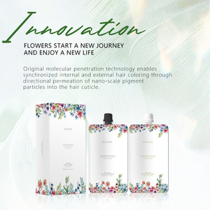 Tintura De Cabelo Profissional Salon 450mlX2 Extratos Herbal Sem Amônia Ilumina a Cor do Cabelo e Fornece Cobertura Permanente de Cabelos Grisalhos - Product Image 3