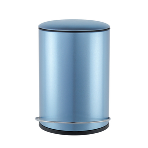 Wire pedal rubbish bin stainless steel blue luxury 5 liter waste bin