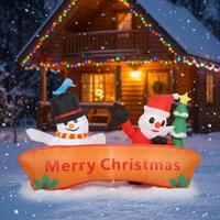 Père Noël et Bonhomme de neige gonflables lumineux pour la cour extérieure et les centres commerciaux, décoration de Noël gonflable