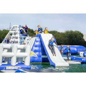 Thương mại lớn PVC vui vẻ Công Viên Nước thiết bị <span class=keywords><strong>Inflatable</strong></span> chướng ngại vật trượt cho trẻ em và người lớn nước vui chơi giải trí cơ sở - Product Image 1