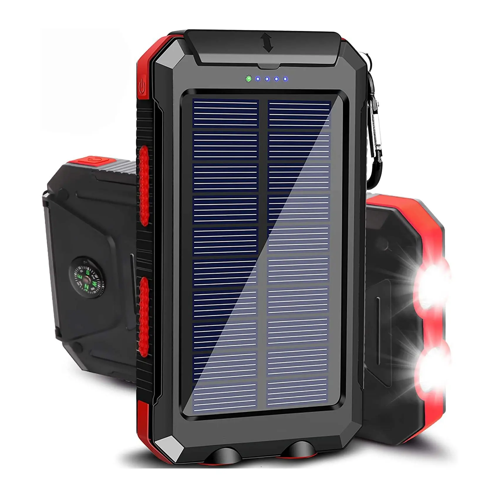 Waterproof 20000mah Solar Power Bank with Flashlight Fast Charging Solar Charger for Mobile Phone