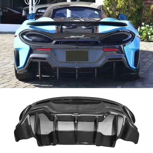 600LT Style Car Rear Bumper for McLaren 540c 570s 570gt 600lt Dry Carbon FIber Rear Diffuser Lip Lower Guard Car Bodykit