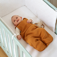 Sac de couchage pour bébé Hongbo, fabricant de marques privées, bouton, impression de logo personnalisé, sac de couchage en mousseline de coton pour bébé de 0 à 24 mois
