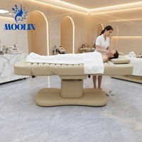 Table de massage électrique réglable MOOLIN à 3 moteurs, lit de spa moderne pour hôtel avec fonctions de soin des cils, de beauté du visage et de soins de la peau