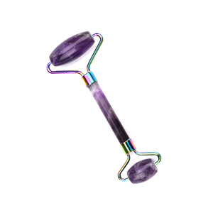 2020 Venta caliente, cuidado de la <span class=keywords><strong>Piel</strong></span> púrpura de cristal de amatista de Guasha conjunto Jade rodillo para la cara - Product Image 6