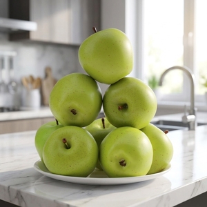 Lebensechter Künstlicher Grüner Apfel, Deko-Obst für Herbst, Thanksgiving, Tisch, Fenster, Bauernhaus, Lebensmittelszene, Fotografie-Requisite - Product Image 1