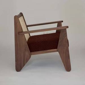 北欧のミニマリスト無垢材のソファチェアデザイナーのヴィンテージラタンシングルチェアリビングルームの神秘的な芸術的なレジャー - Product Image 2