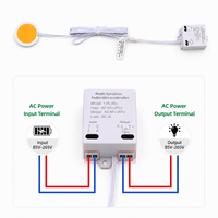 Interrupteur tactile pour bande LED AC 85V-265V, intensité variable, installation dissimulée dans les armoires, capteur tactile traversant le bois, vente en gros