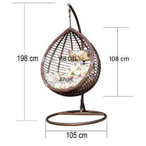 Offres Spéciales personnalisé mode Pe rotin extérieur européen salon jardin chambre hôtels suspendus rotin patio balançoire avec support - Product Image 4