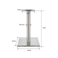 Support de salle à manger en acier inoxydable pour restaurant Pieds latéraux Base de table de luxe en laiton de 914mm