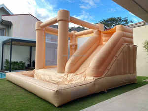 Maison de videur de mariage gonflable en PVC violet romantique commercial beau château sautant toboggan fosse à balles pour les événements de fête - Product Image 3