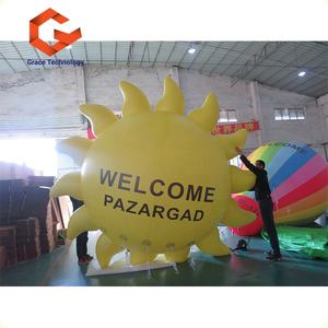 Balon tiup PVC raksasa dengan balon wajah senyum, iklan tanaman tiup Promosi bunga matahari - Product Image 4