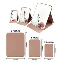 Miroir cosmétique pliable rectangulaire Gmagic, best-seller, en verre PU, portable, réglable, compact, pour femmes