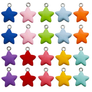 Colgantes de Estrella de Resina Coloridos con Aro Metálico, Abalorios y Accesorios para Joyería DIY - Product Image 5