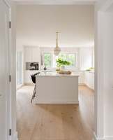 Vermonhouzz - Cuisine modulaire professionnelle tout-en-un avec îlot central - Armoires de cuisine modernes minimalistes blanches