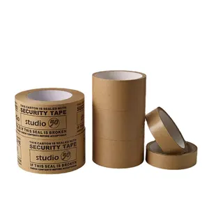 Professional Custom Logo Shipping Packaging Color Logo Printing Kraft Paper Tape For Box Packing