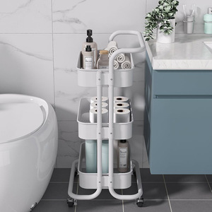 Chariot <span class=keywords><strong>de</strong></span> rangement roulant à 3 niveaux en acier au carbone HL, multifonctionnel, pour cuisine, bureau, maison et salle <span class=keywords><strong>de</strong></span> bain - Product Image 3
