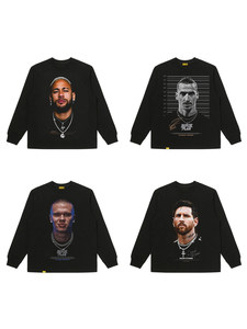Colección de <span class=keywords><strong>Estrellas</strong></span> del Fútbol, Camiseta de Manga Larga Estilo Americano para Hombre - <span class=keywords><strong>Messi</strong></span>, Ronaldo, Neymar, Haaland - Product Image 2