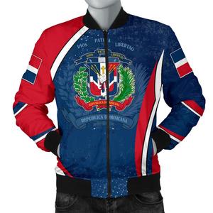 Thương Hiệu Mới In Dominica Cộng Hòa Máy Bay Ném Bom Áo Khoác OEM Bán Buôn Tùy Chỉnh Dominicana Người Đàn Ông Của Áo Khoác Kẻ Sọc Mô Hình Kết Hợp Áo Của Cánh Tay - Product Image 6