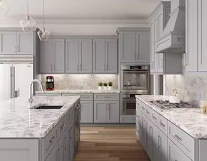 Ensemble d'armoires de cuisine en bois pliantes de style moderne personnalisé, en contreplaqué, finition brillante, tiroirs à fermeture douce, meubles en mélamine pour la cuisine - Product Image 5