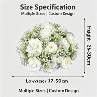 Boule de fleurs artificielles bleues et blanches, roses en soie et hortensias, centre de table floral pour la décoration de mariages, de fêtes, de bureaux et de maisons