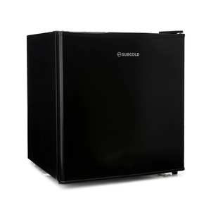 Mini-réfrigérateur compact noir 48L SUBCOLD avec serrure, écoénergétique, avec étagère amovible et silencieux, en stock maintenant - Product Image 1