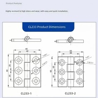 Charnière en alliage de zinc KT,NW HBCL233-2 65*55mm pour portes d'armoires industrielles, charnières pour armoires Rittal, charnières pour meubles, charnières pour armoires de cuisine