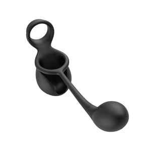 Sistema indossabile controllato da App maschile 9 modalità di vibrazione sacchetto a sfera rotolamento IPX7 Silicone impermeabile P-stimolatore anello pene nero - Product Image 4