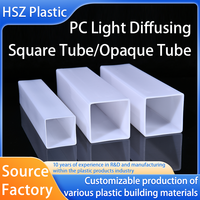Tube carré en PC diffuseur de lumière pour abat-jour, résistant aux hautes températures, conception et extrusion sur mesure