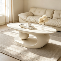 Table basse en marbre, table basse ovale, table centrale moderne, table basse à base sphérique, table de salon de luxe, table créative