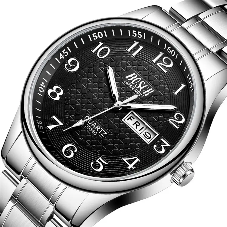 Men's Watch Luxury Full Steel Watches Fashion bosck Wristwatch Waterproof Date Male Clock Relogio Masculino Relojes Para Hombre