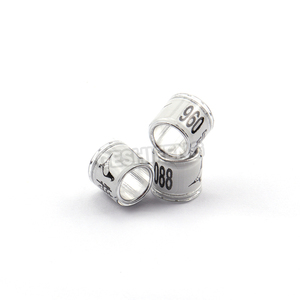 Núcleo de aluminio de color blanco FCI 2025 + capa de plástico Inele De Porumbei, anillos de pierna Do Ve - Product Image 3