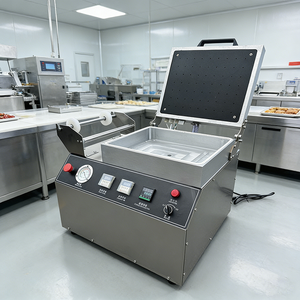 Machine d'emballage sous vide en acier inoxydable pour scellage <span class=keywords><strong>de</strong></span> barquettes, avec cadres <span class=keywords><strong>de</strong></span> découpe interchangeables, qualité alimentaire - Product Image 6
